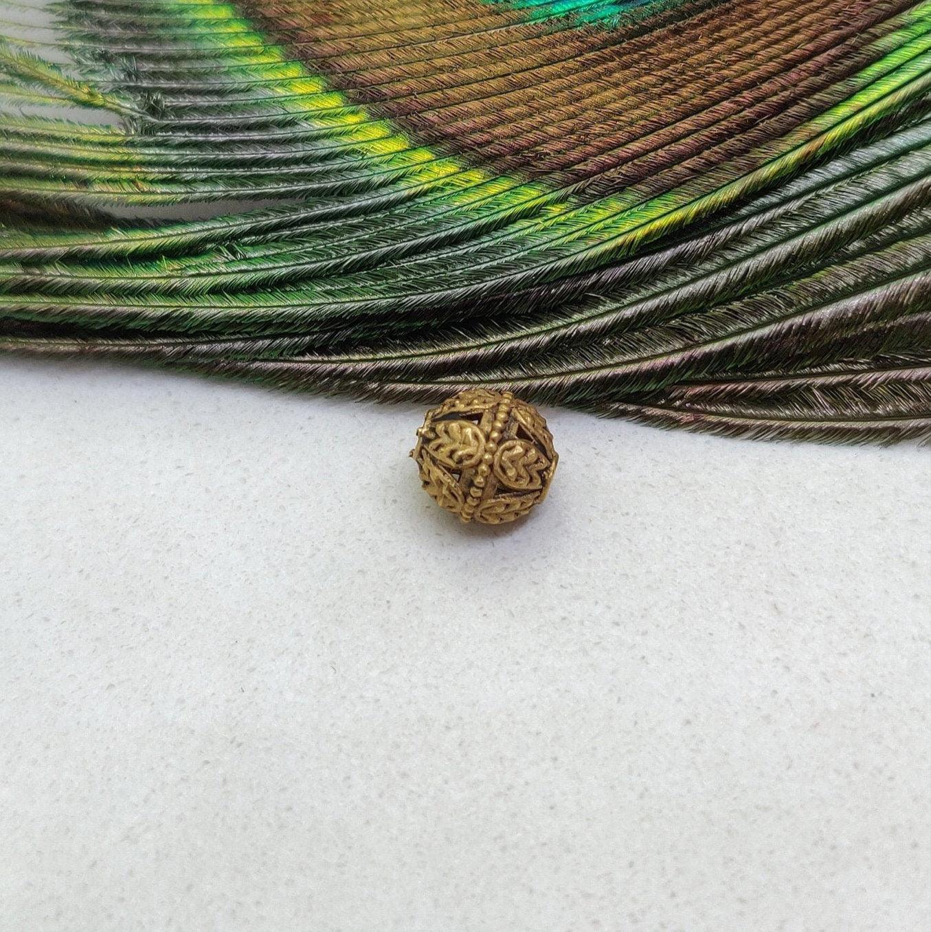 18 Karat Solid Yellow Gold Ball Gold Spacer Bead 7mm