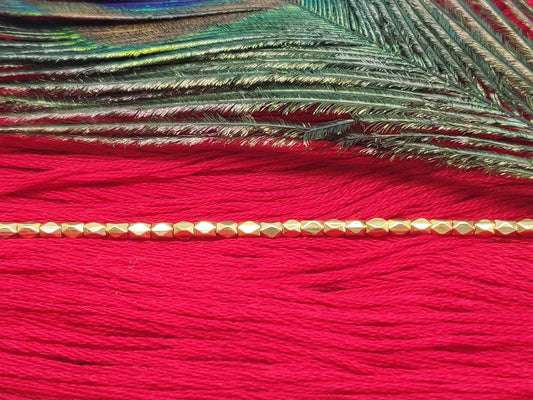 18K Yellow Gold Faceted Spacer Tube Beads Sold as 4 Pcs – Textured Finish