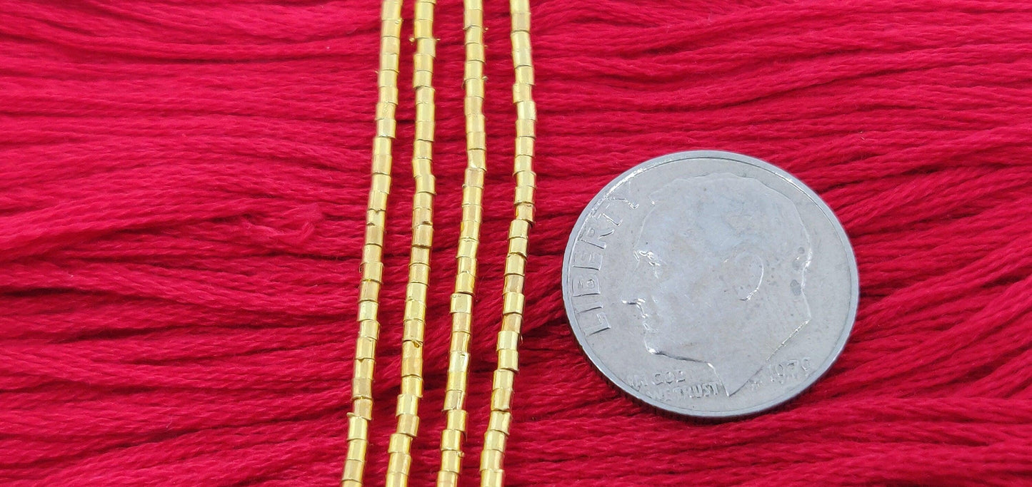 18 Carat Gold Plain Beads 1.3MM Findings For Jewelry Sold as 20 Pcs