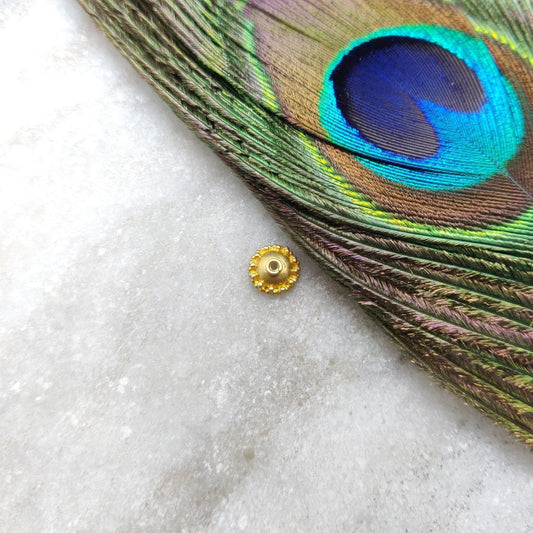 18KT Solid Gold Spacer Bead Cap for Beadss Jewelry Findings 7mm