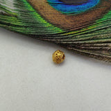 18 Karat Solid Yellow Gold Round Gold Spacer Bead Components 7x6mm