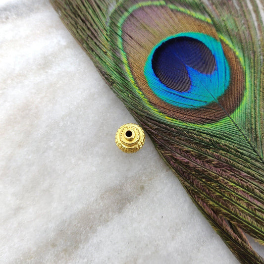 18 Karat Solid Yellow Gold Rondelle Gold Spacer Bead Components 10mm