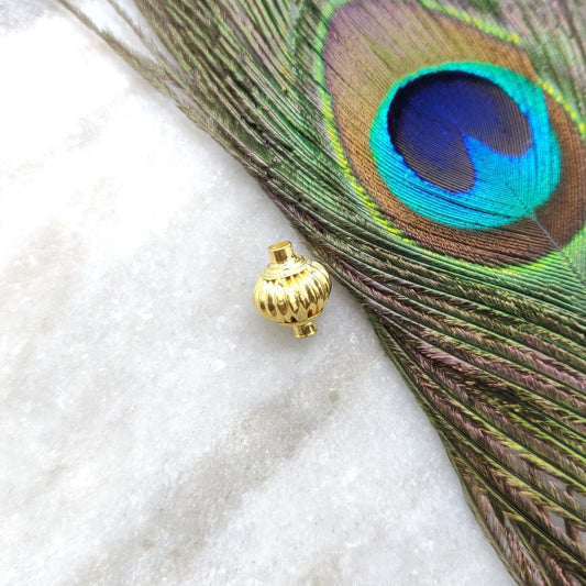 18 Carat Gold Fluted Round Spacer Beads 13x11mm