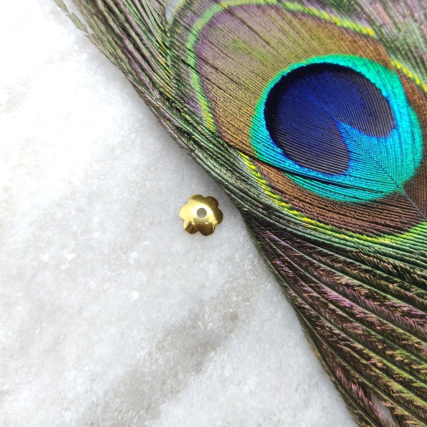 18 Carat Yellow Gold-Plated End Bead Cap Finding 7mm