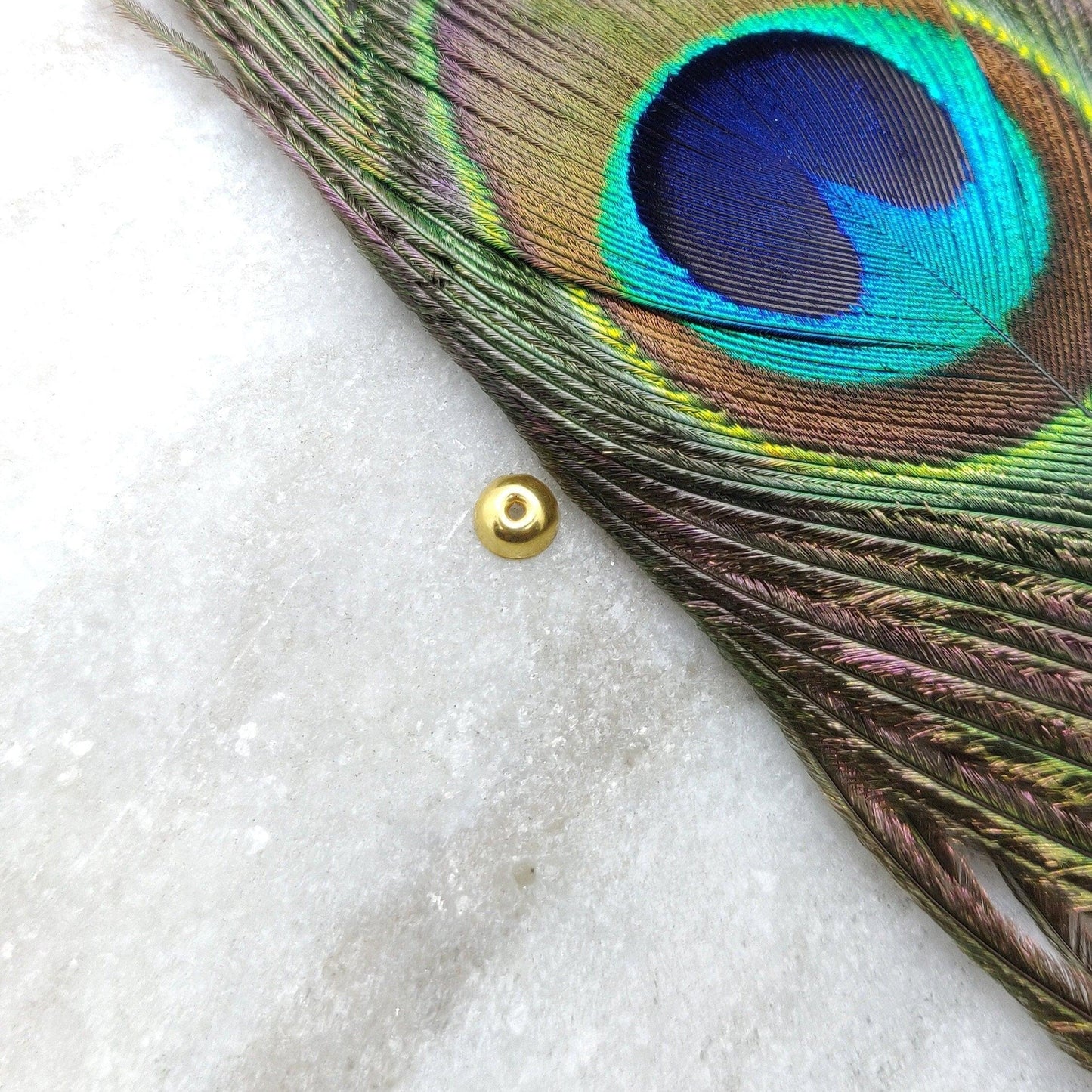 18 Carat Gold Round Plain Bead Cap Finding DIY For Jewelry 6mm