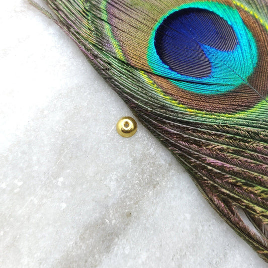 18 Carat Gold Round Plain Bead Cap Finding DIY For Jewelry 6mm