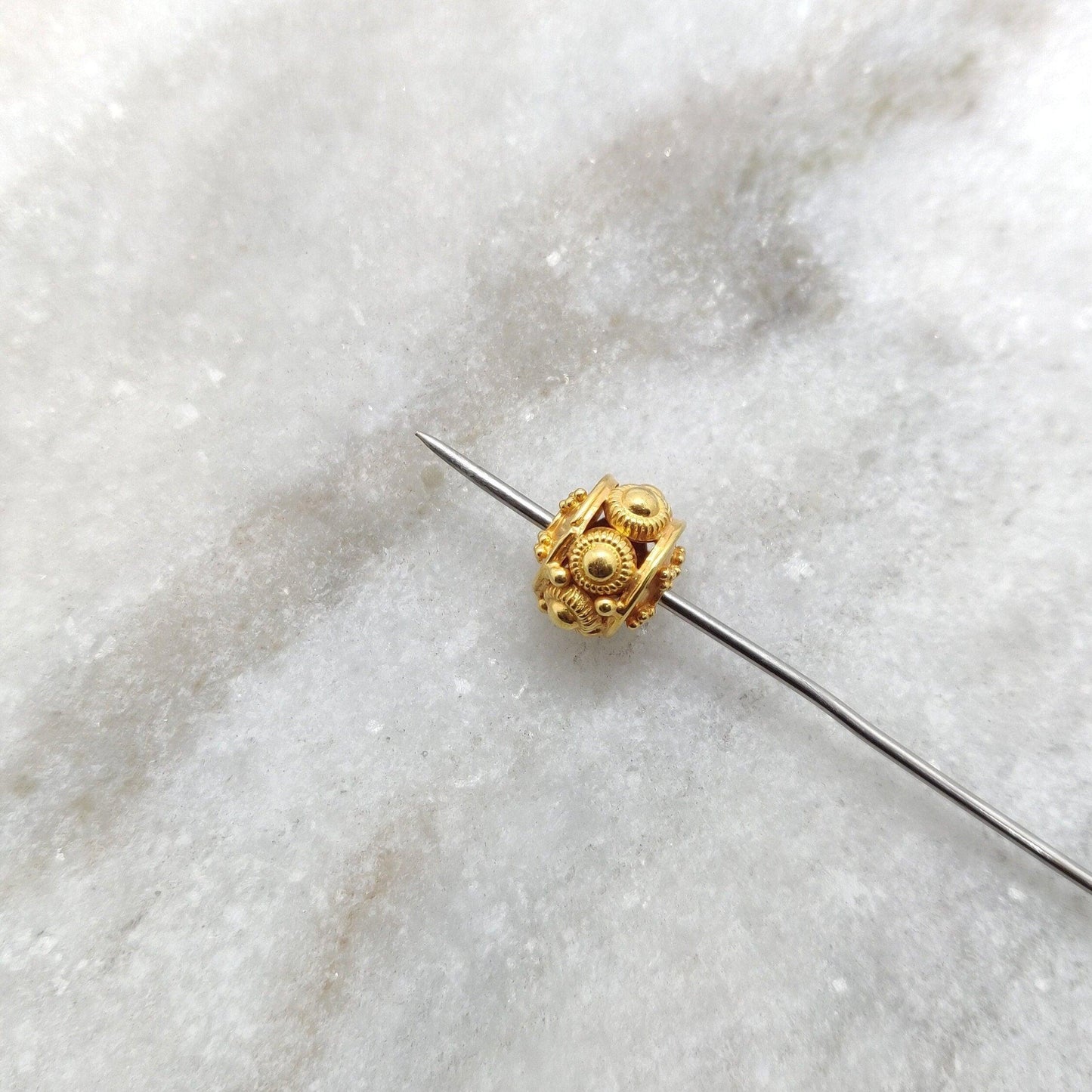 18KTT Gold Fancy Wheel Rondelle Spacer Beads 10mm