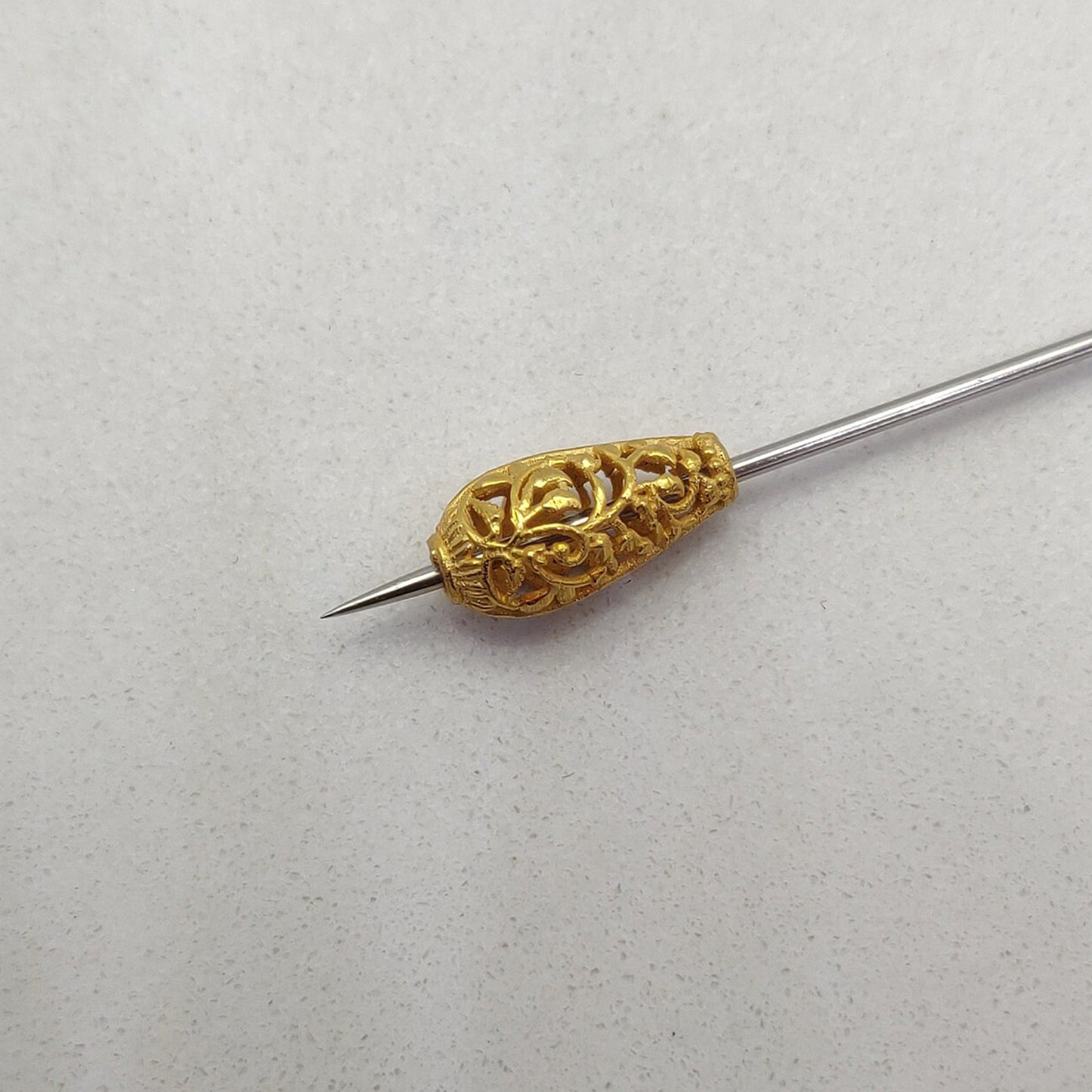 18K Solid Gold Flower Lantern Spacer Bead