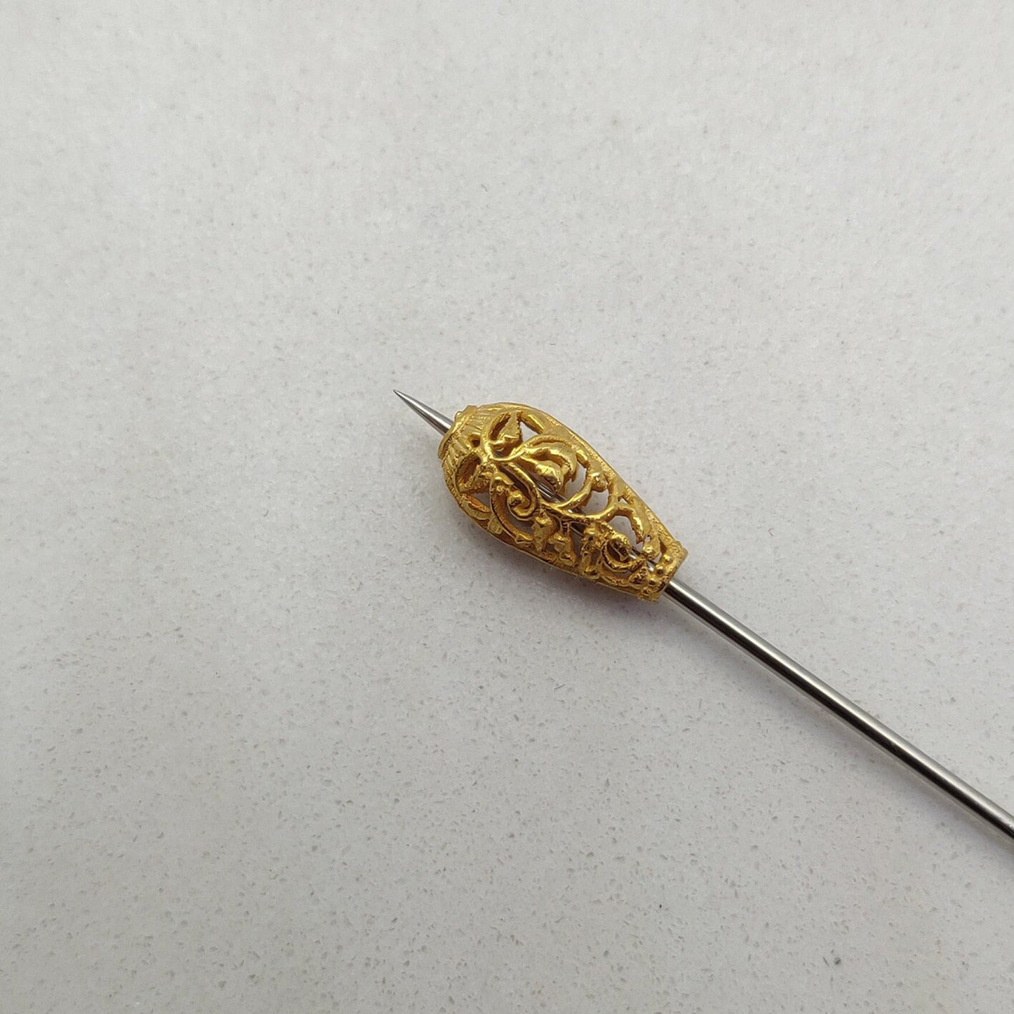 18K Solid Gold Flower Lantern Spacer Bead