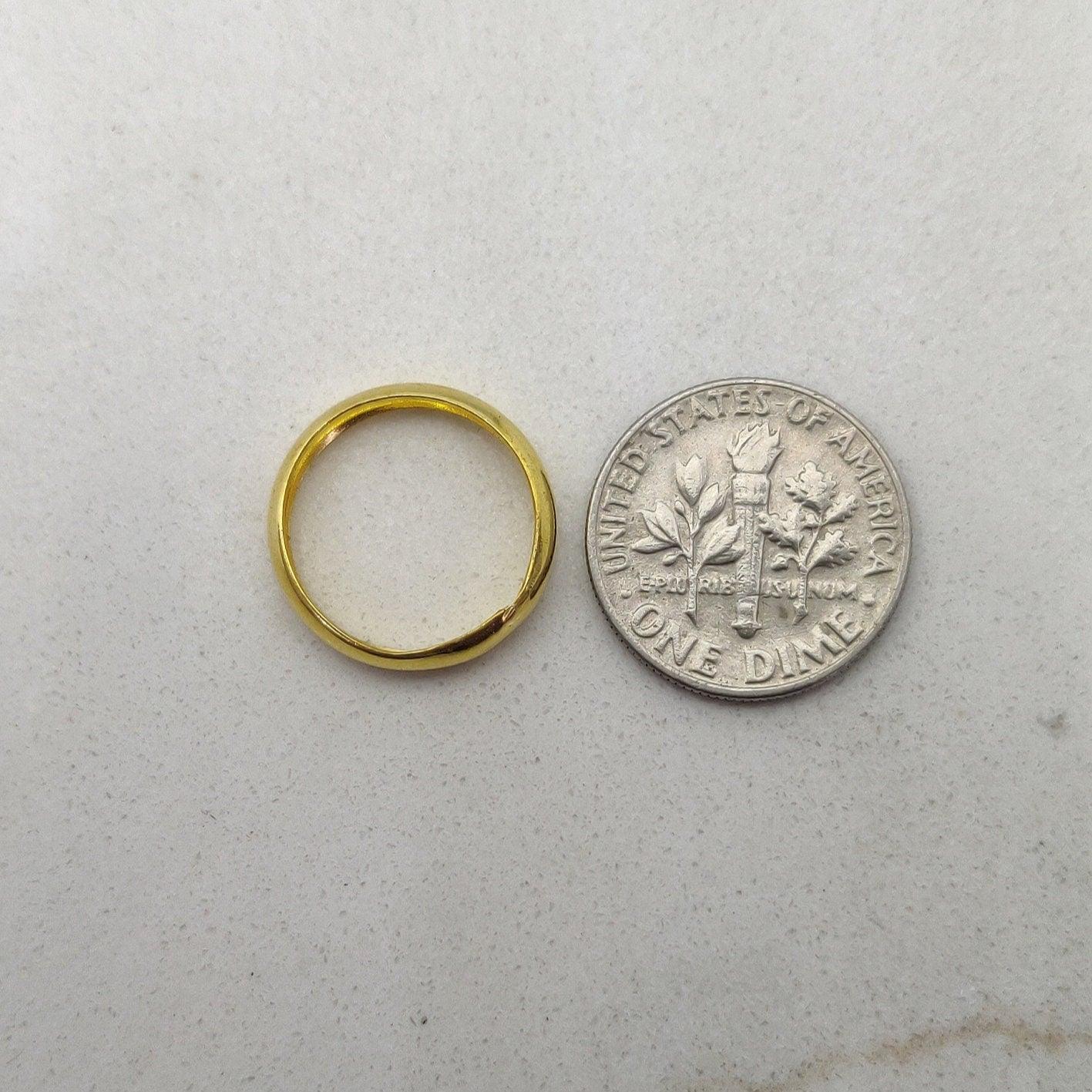 16MM Rondelle Spacer 18K Gold Round Bead Jewelry Ring: