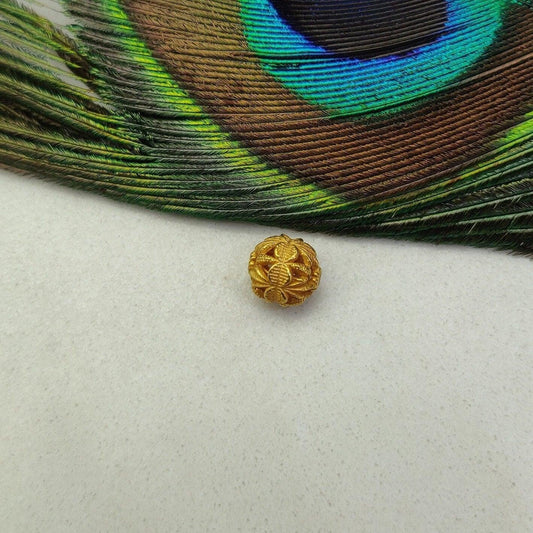 18 Karat Solid Yellow Gold Round Gold Spacer Bead Components