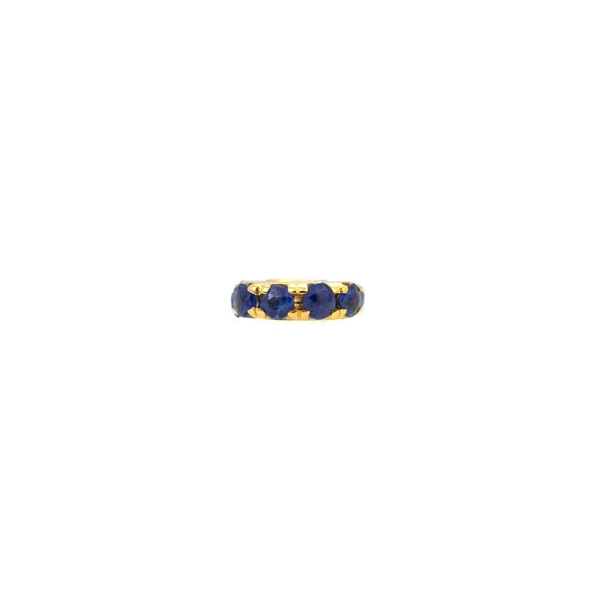 4mm 14k Gold Pave Blue Sapphire Wheel Spacer - SAR Gems