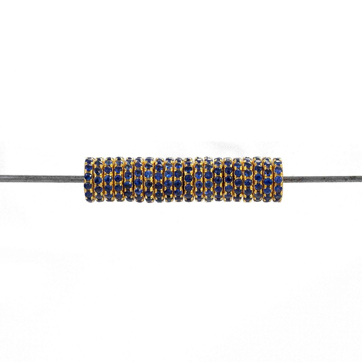 6MM 14k Gold Blue Sapphire Wheel Spacer - SAR Gems