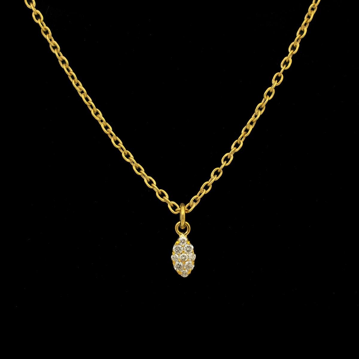 14k Yellow Gold Diamond Charm Pendant - Elegant Jewelry - SAR Gems