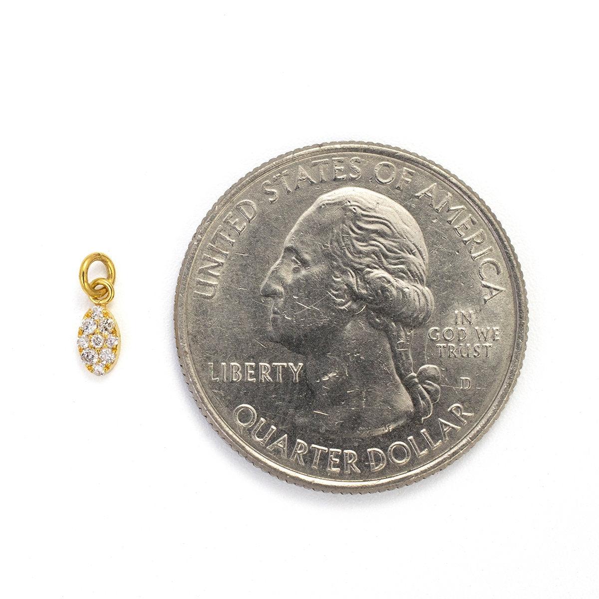 14k Yellow Gold Diamond Charm Pendant - Elegant Jewelry - SAR Gems