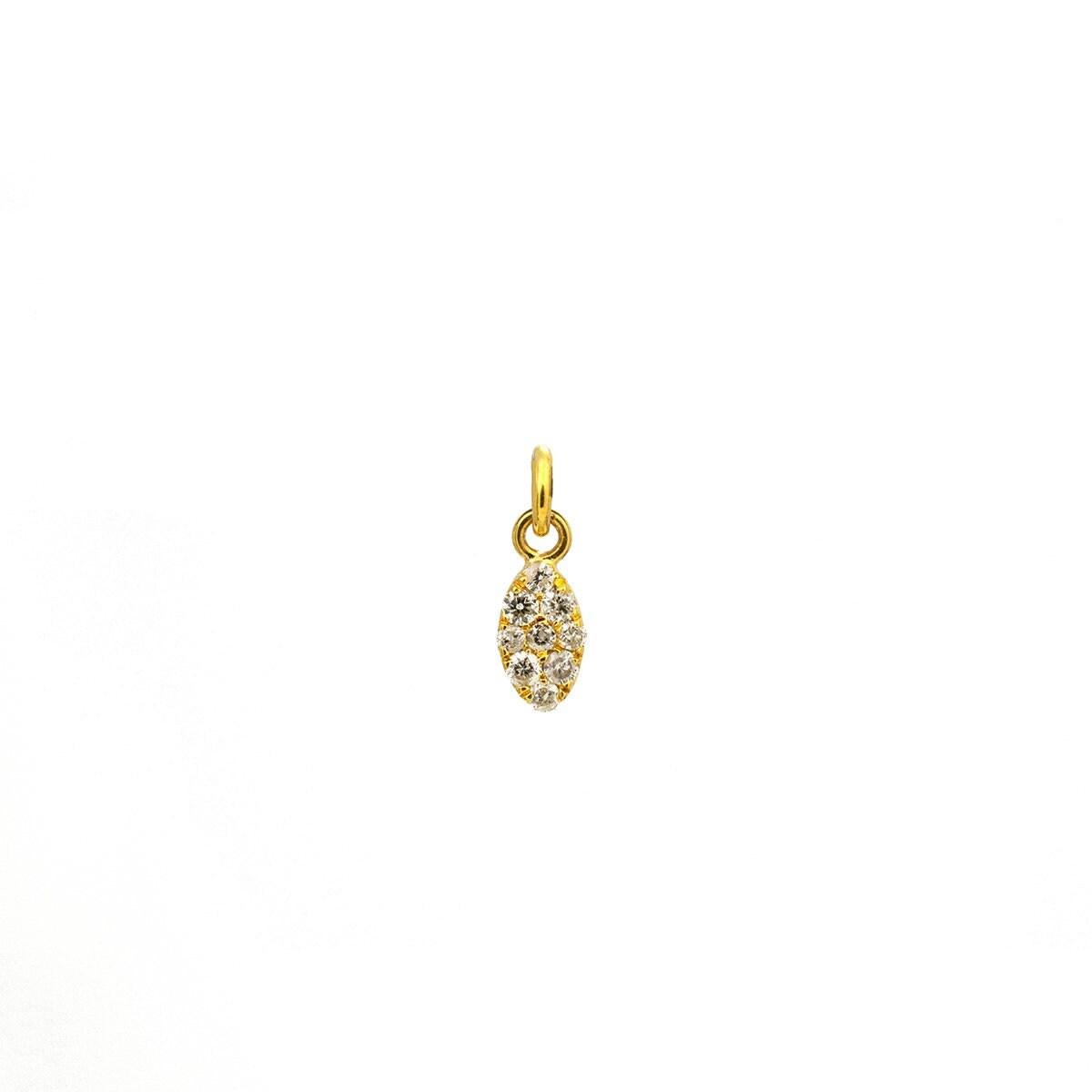14k Yellow Gold Diamond Charm Pendant - Elegant Jewelry - SAR Gems