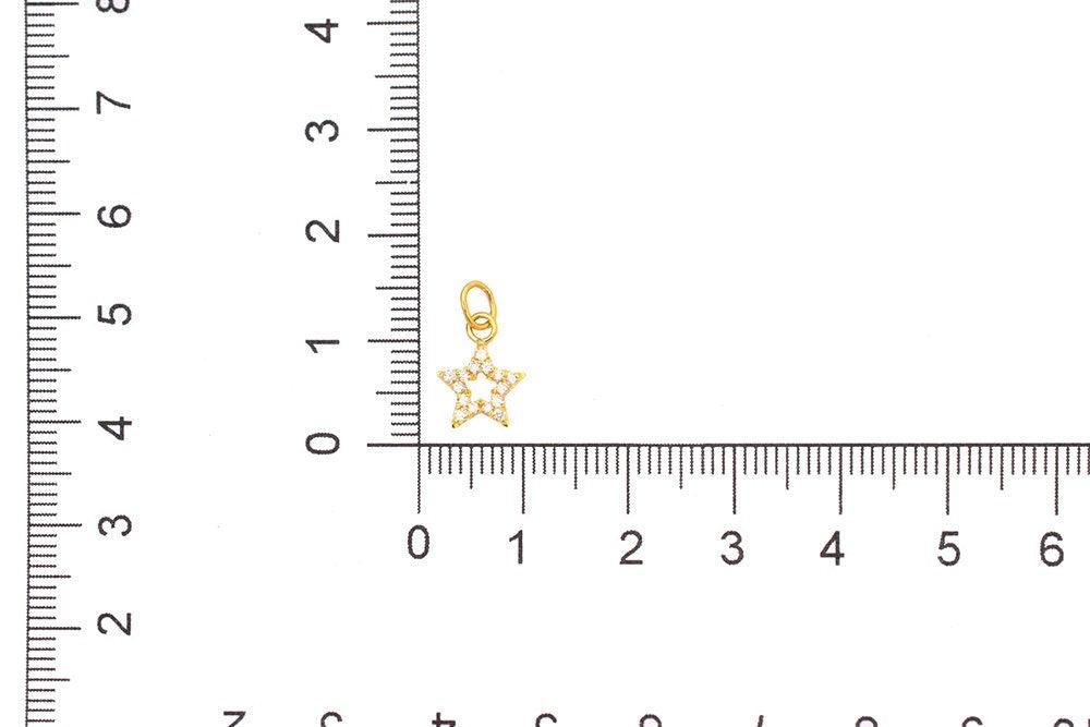 14k Gold Diamond Charm Star Dainty Pendant - SAR Gems