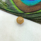 18 Karat Solid Yellow Gold Filigree Fancy Gold Spacer Bead Components 8mm