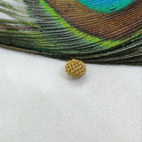 18 Solid Yellow Gold Carved Round Gold Spacer Bead Components 6x8mm