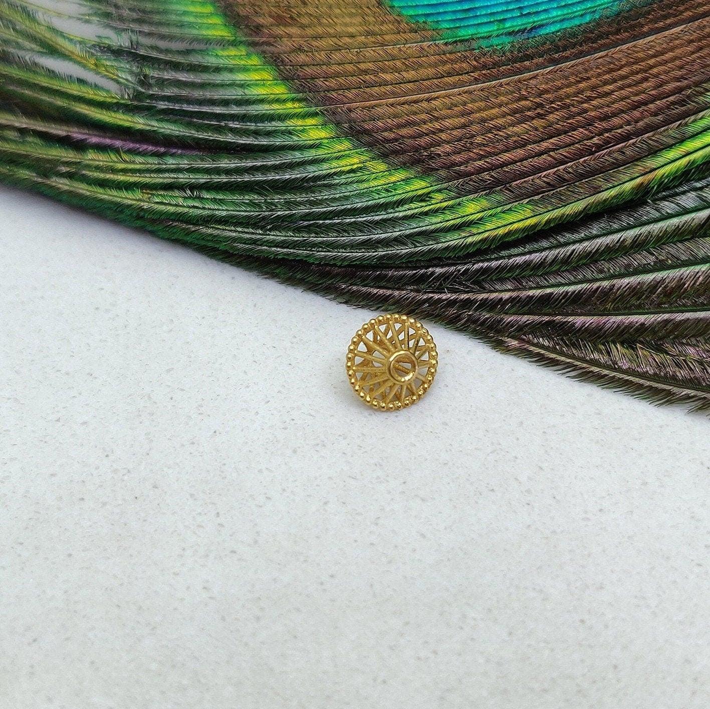 18 Karat Gold Antique Rondelle Beads 5x6mm