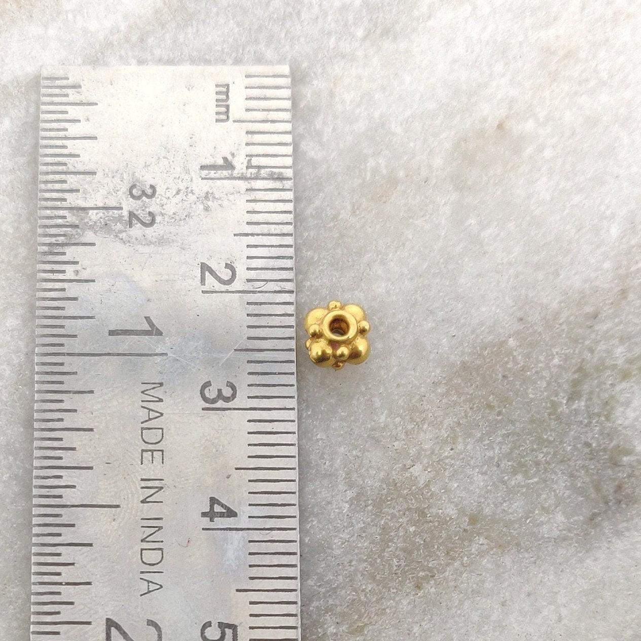 18 Karat Gold Wheel Spacer Flower Beads 4x5mm