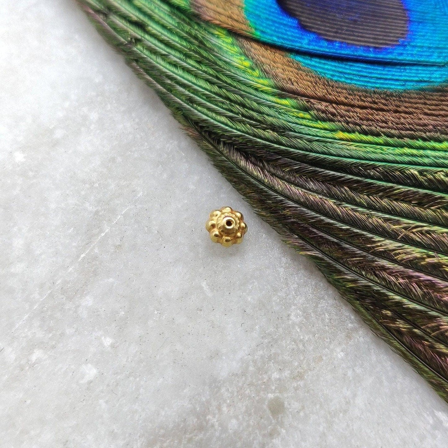 18 Karat Yellow Gold Gold Spacer Bead Handcrafted Craft Supplies 3mm