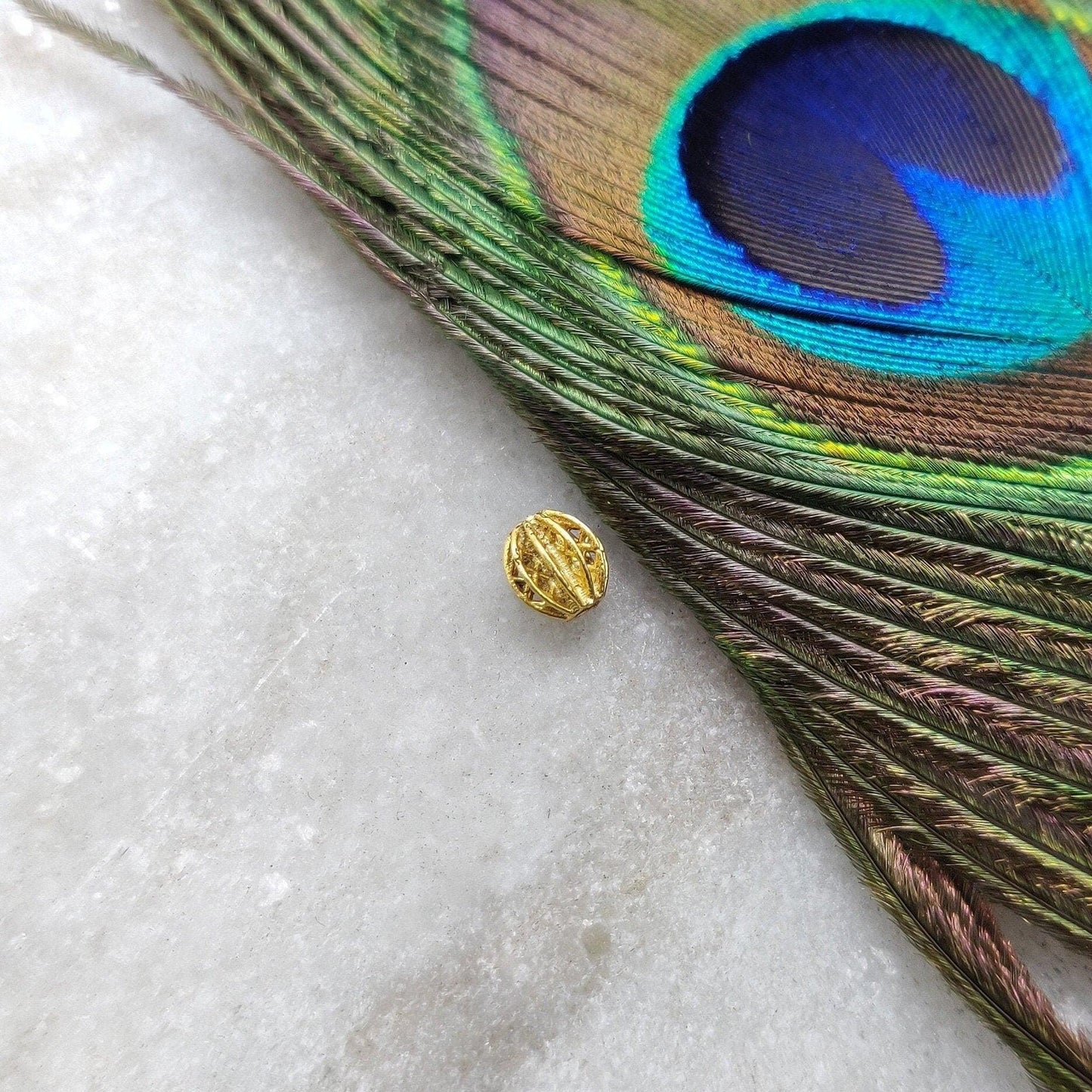 18 Karat Solid Yellow Gold Fancy Gold Spacer Bead Components 5x6mm