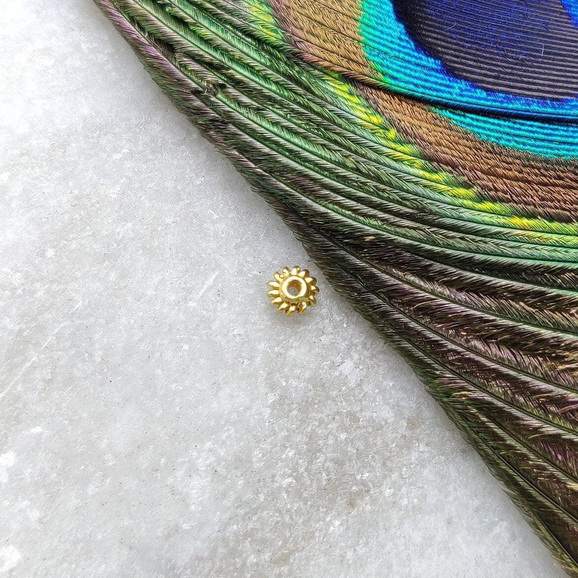 Spacer in 18 Carat Gold Gold Spacer Bead Components Handcrafted For Jewelry Sold as 2 Pcs