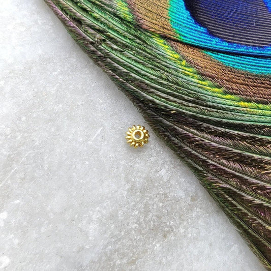 Spacer in 18 Carat Gold Gold Spacer Bead Components Handcrafted For Jewelry Sold as 2 Pcs