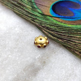 18K Gold Ruby Wheel Spacer Beads 4x10mm