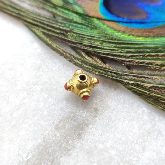 18KTT Gold Coral Beads 8mm DIY Jewelry