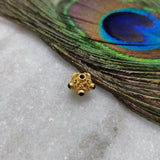 18KTT Solid Yellow Emerald Round Spacer Ball Beads 8mm
