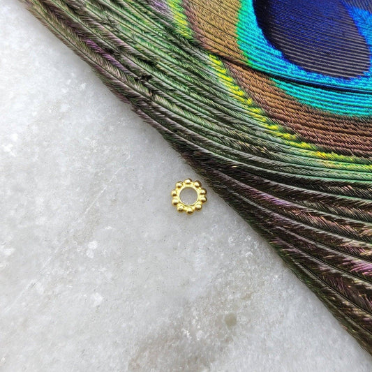 18 Carat Yellow Gold Wheel Gold Spacer Bead Finding Sold as 2 pcs