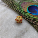 18 Carat Gold Coral Rondelle Beads