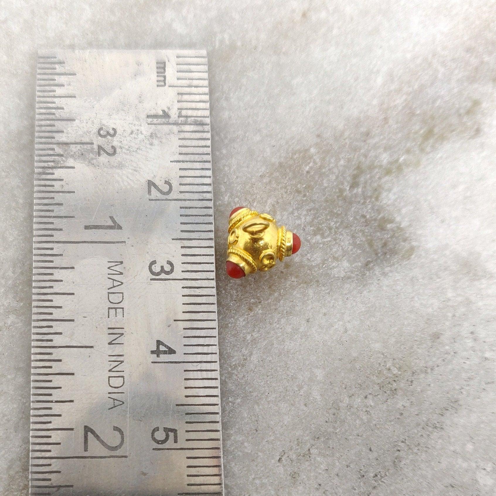 18k Yellow Gold Fancy Coral Charm Pendant 9x8mm - Sar Gems