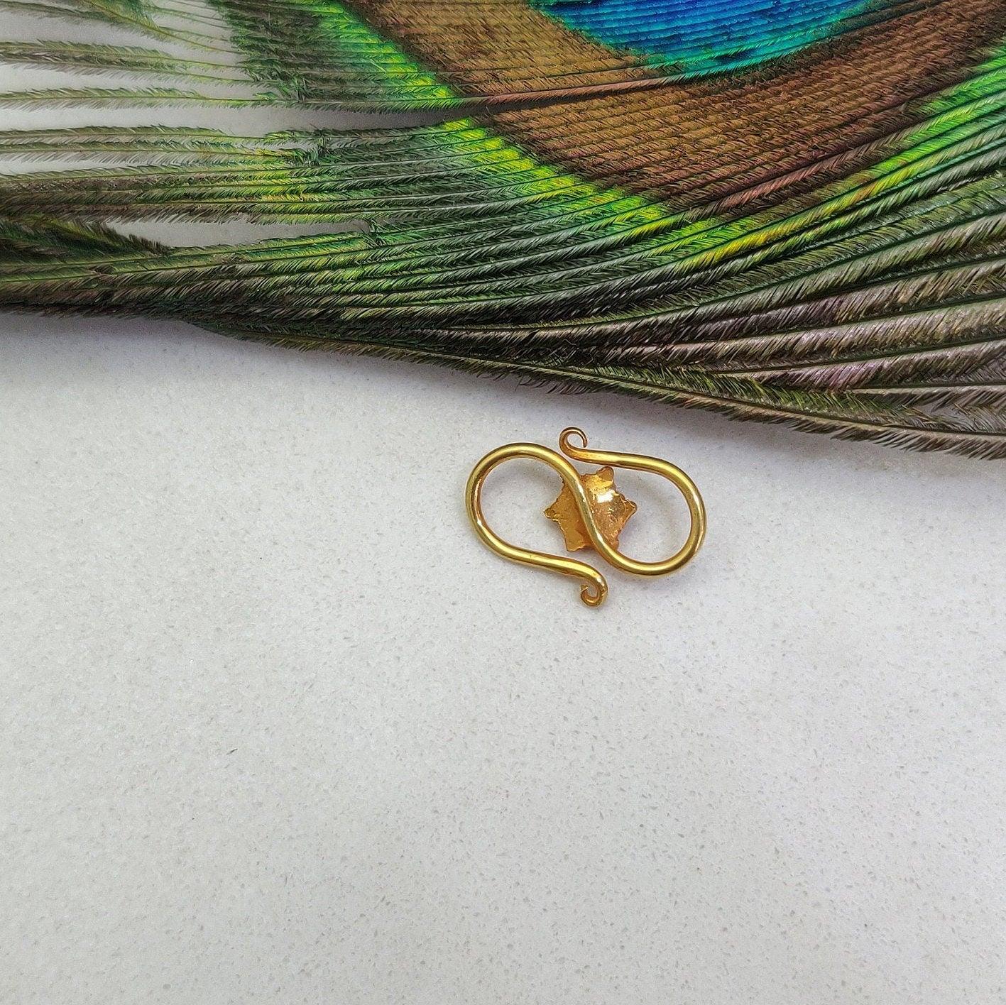 Handmade 18K Gold S Hook Clasp Lock Finding 16mm