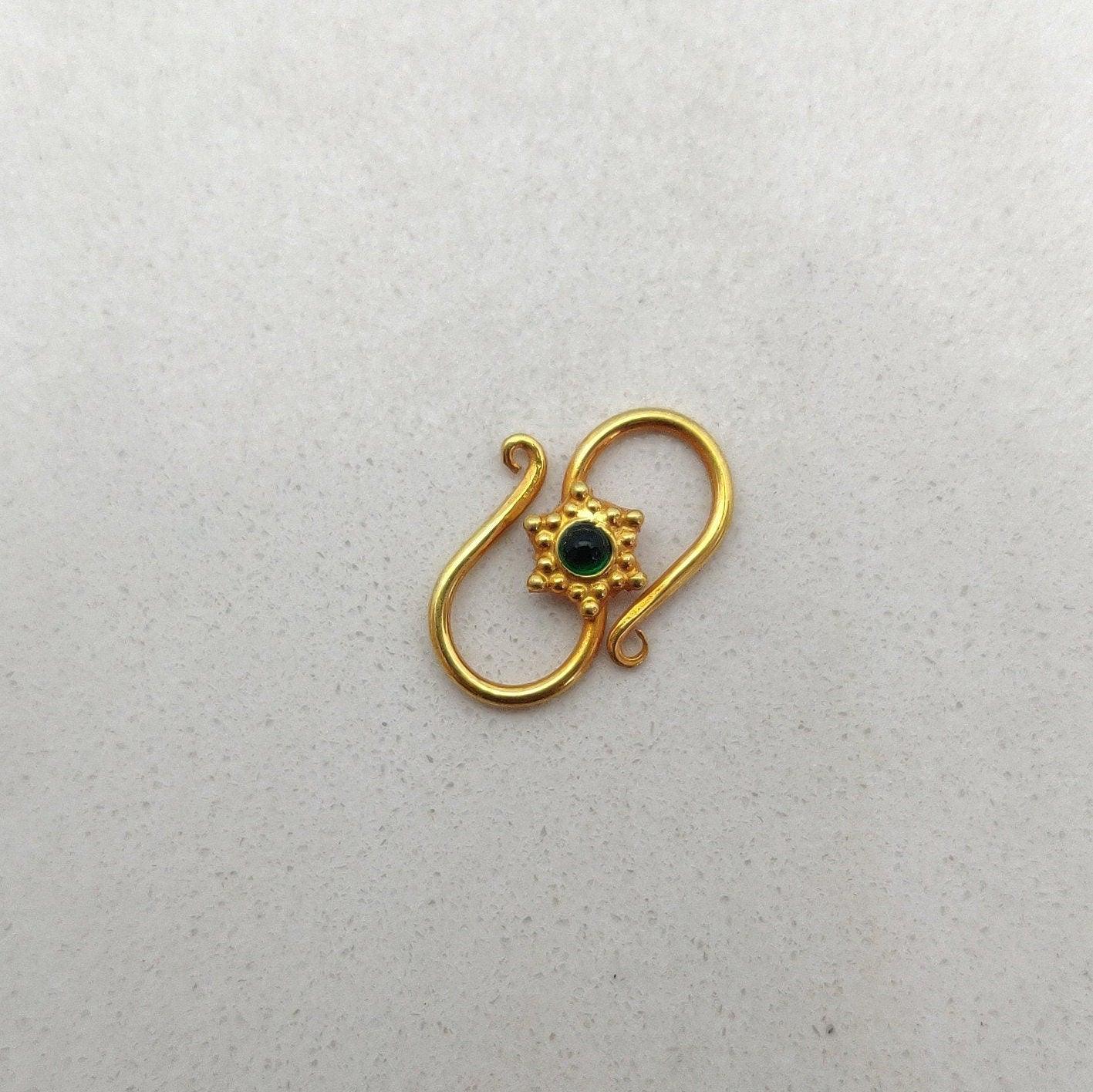 Handmade 18K Gold S Hook Clasp Lock Finding 16mm