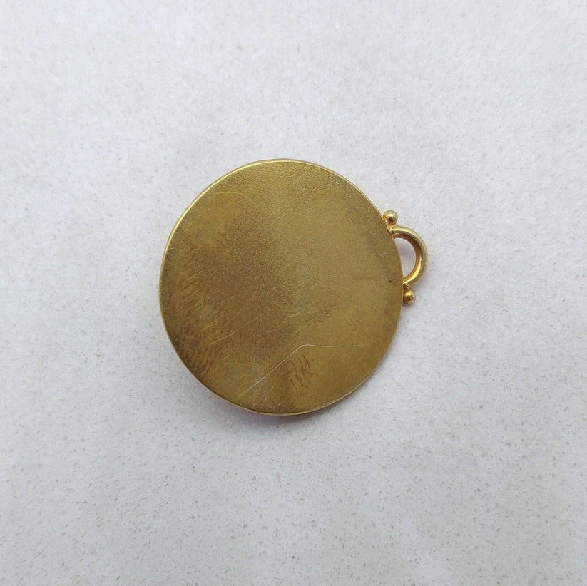 18k Solid Yellow Gold Turquoise Pendant