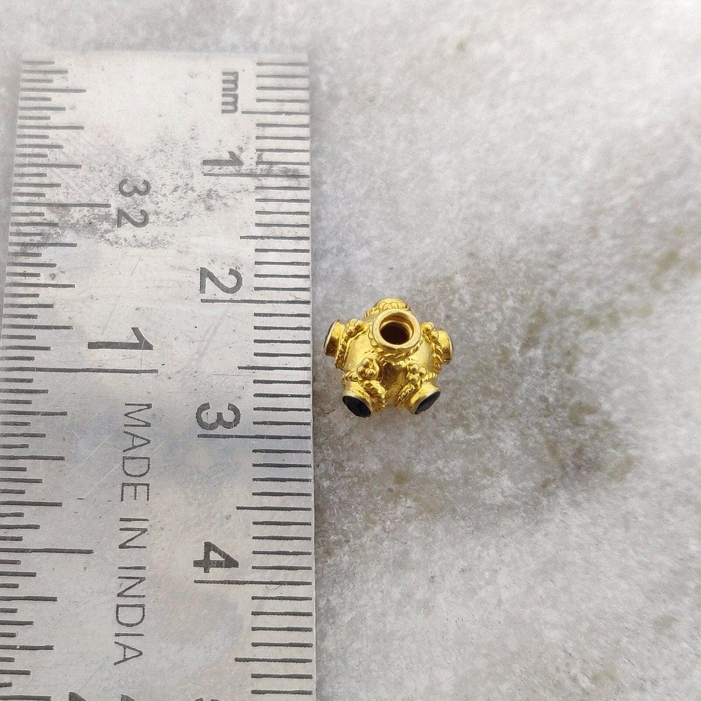 18K Gold Round Wheel Spacer Bead Finding 8mm