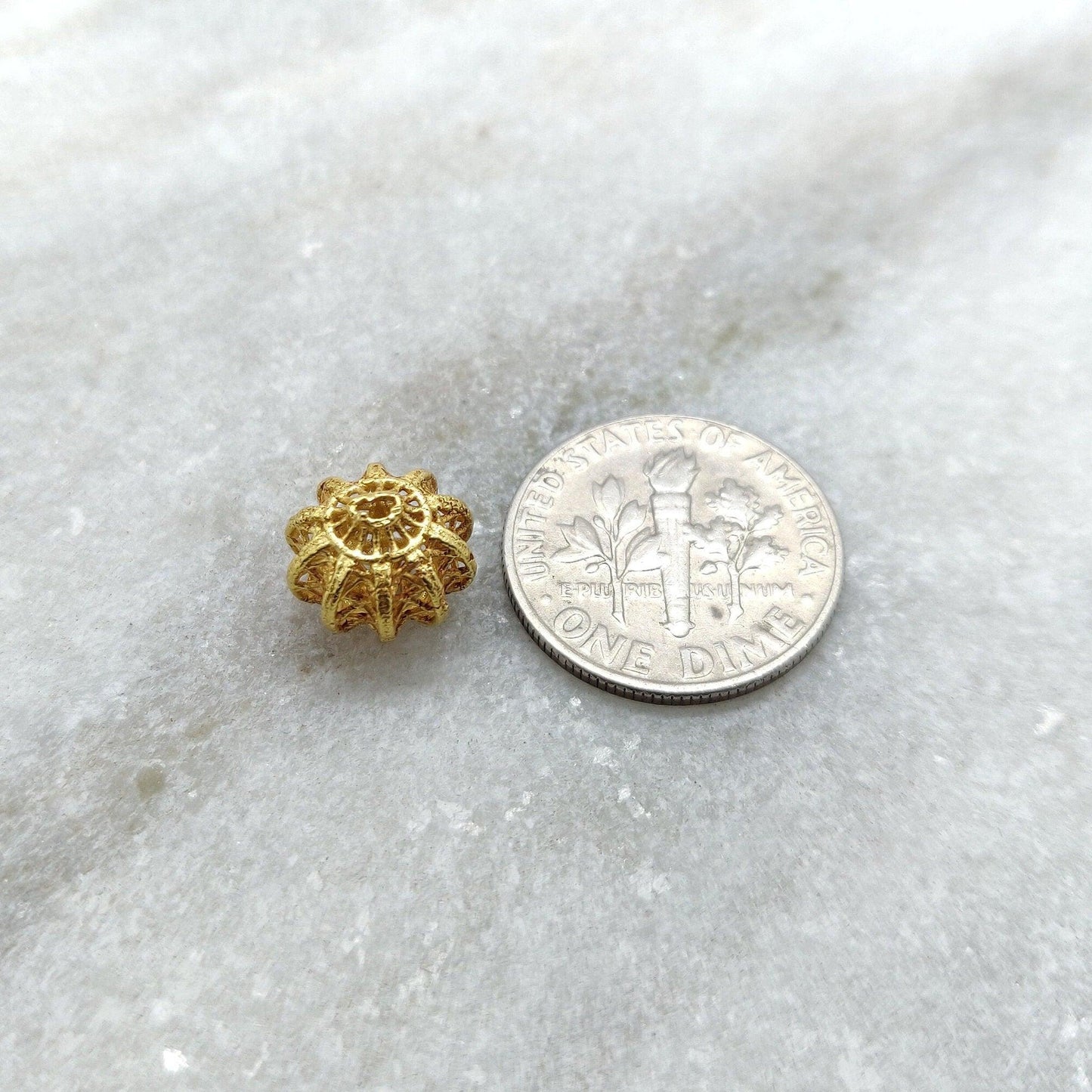 18KTT Gold Rondelle Spacer Beads 8x9m DIY Craft