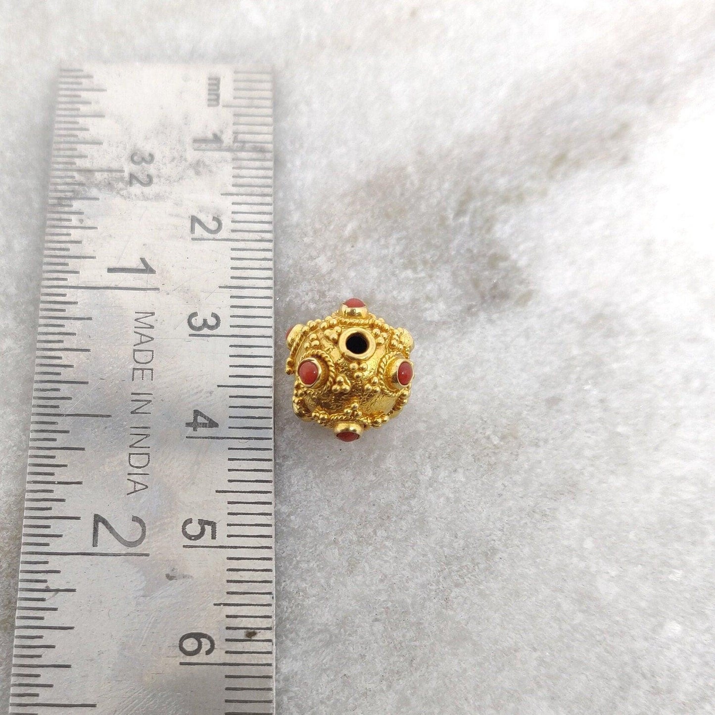 18K Gold Coral Spacer Beads - 10 MM