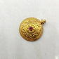 18k Yellow Gold Vintage Ruby Charm Pendant