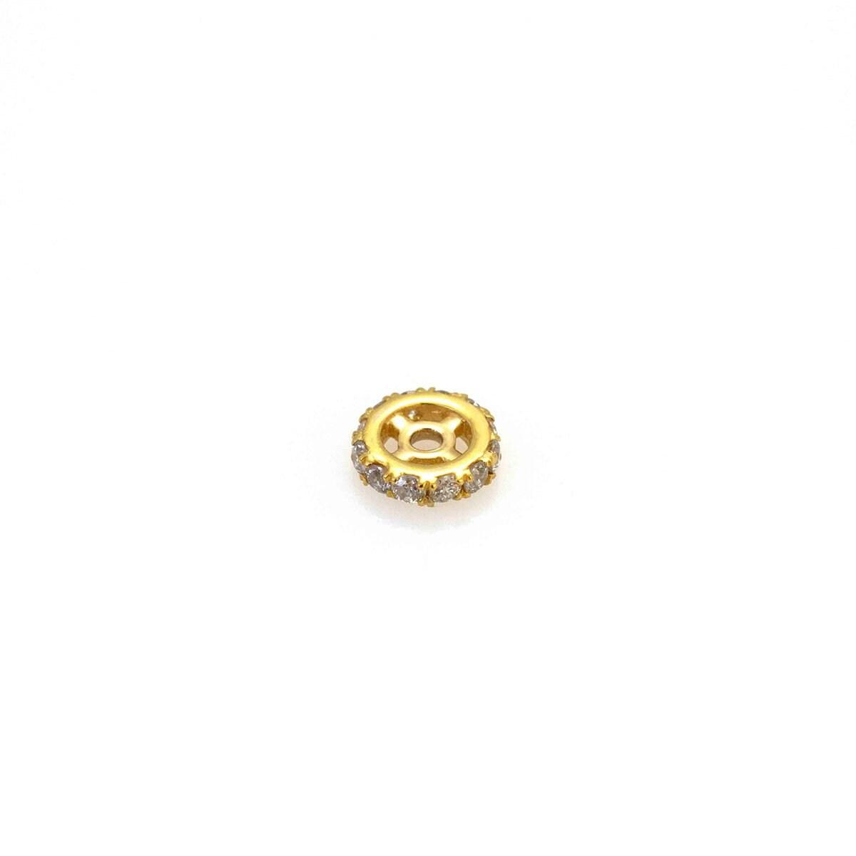 14k Solid Yellow Gold Diamond Wheel Spacer 5mm - SAR Gems