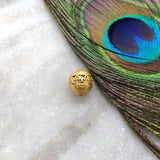 18K Solid Yellow Gold Textured Ball Beads 11mm
