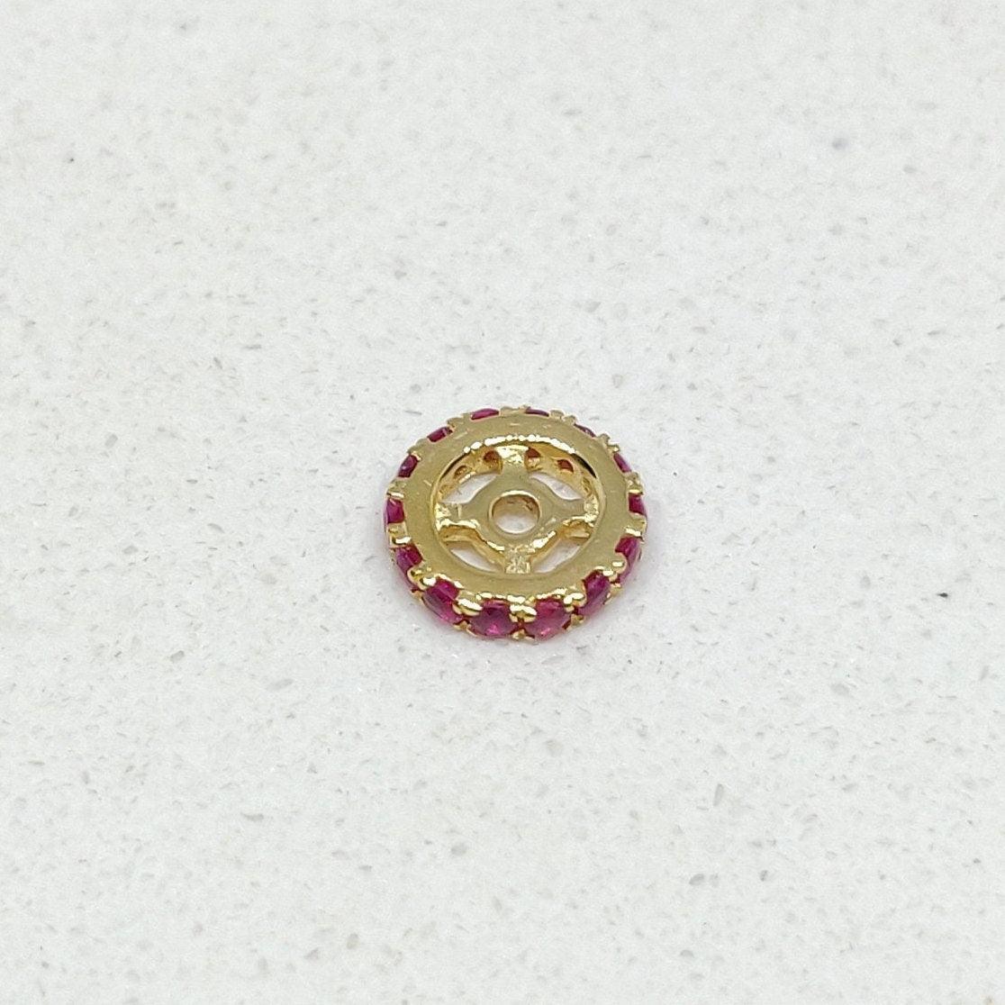 6MM 14k Gold Ruby Wheel Spacer Bead Finding - SAR Gems