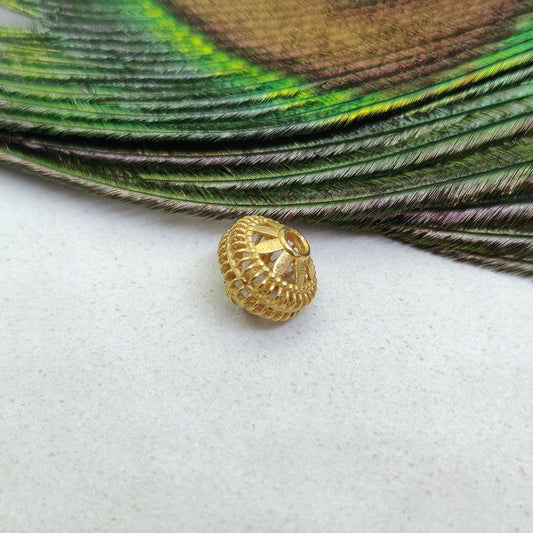 18KTT Gold Wheel Beads 7x8mm