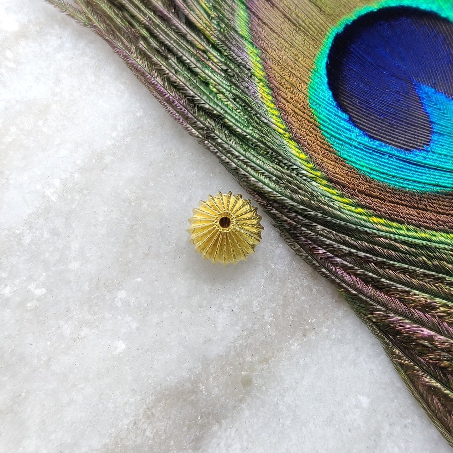 18k Yellow Gold Fluted Roundel Beads