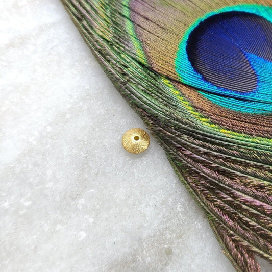 18 Carat Yellow Gold Rondelle Gold Spacer Bead Components Finding 2x6mm