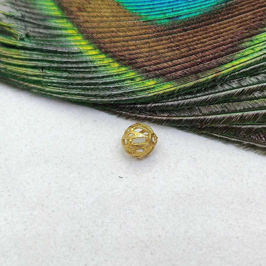 18KT Gold Round Spacer Ball Bead Handcrafted Jewelry Making