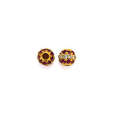 14K Solid Gold Pave Diamond Spacer Ball Beads 4mm